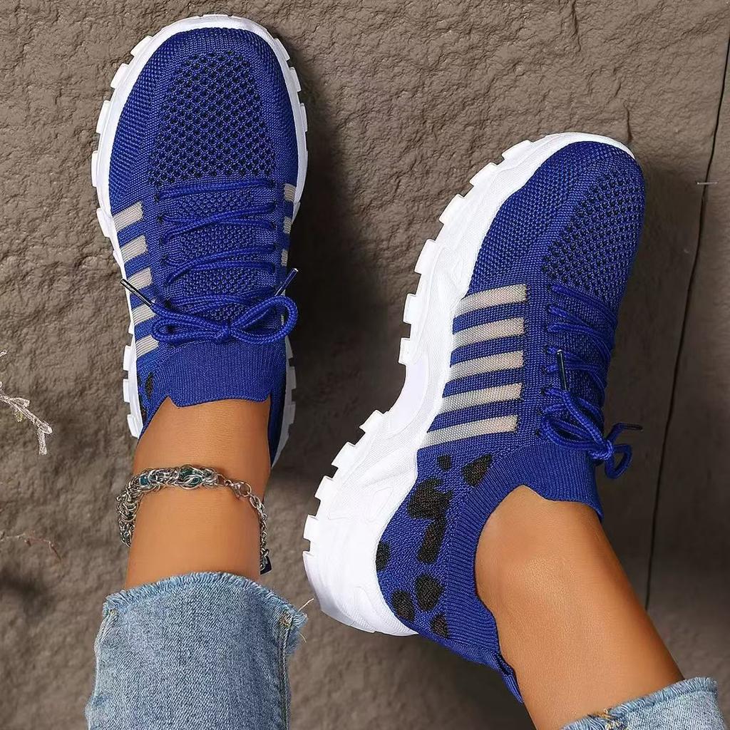 Women's Mesh Knitted Sneakers Summer Designer Breathable Increased Casual Sneakers Lightweight Woman Platform Walking Shoes