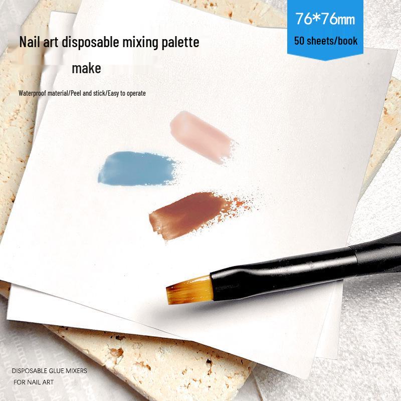 

Peelable Waterproof Nail Art Mixing Pads - 50 Disposable Sheets