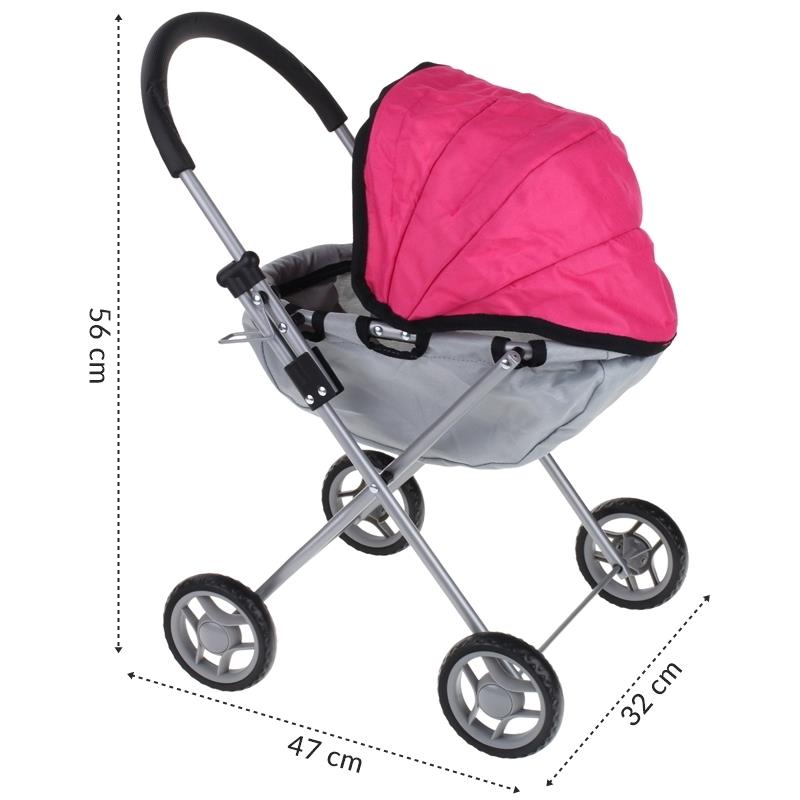 Puppenwagen Tiefer Metall Leichter Klappbares Verdeck Gondel Schaumstoffräder