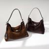 "Women's Retro Suede Tote Bag - Autumn/Winter 2025, Large Capacity, Lazy Style Shoulder Bag"