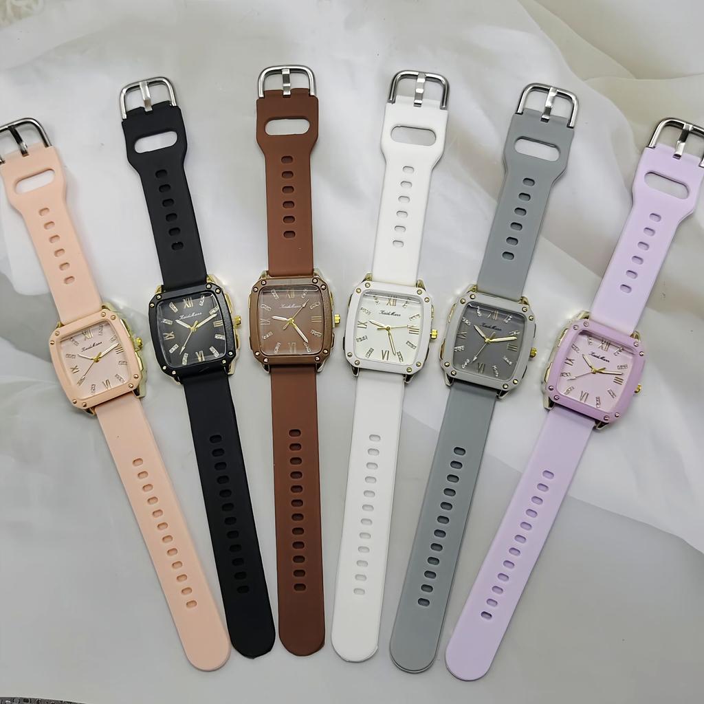 Simple Square Unisex Quartz Watch Casual and Fashionable Silicone Strap Men's Watch Women's Quartz Watch