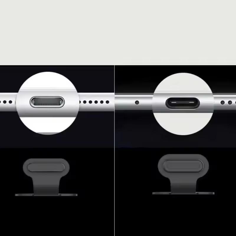 USB C Anti-Lost Dust Plug Silicone Detachable Adhesive Charge Port Protector Cover Dustplug for Samsung Google Pixel Accessories