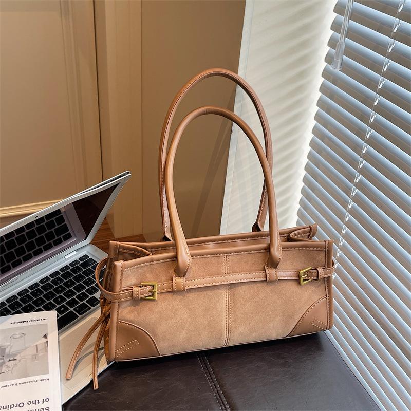 Suede Bag Women's Autumn and Winter 2025 New Retro Matte Messenger Bag High-end Foreign Style Portable Tote Bag