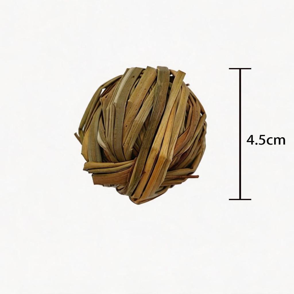 Natural Handmade Woven Rattan Teething and Chew Toy for Rabbits, Hamsters, and Chinchillas - Boredom Relief Ball