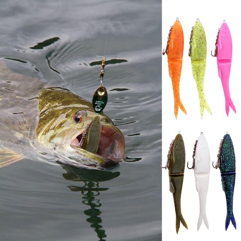 12cm/17cm Soft Fishing Lures with T Shape Tail, Simulation Fishing Swimbaits Artificial Baits Slow Sinking Fish Lures