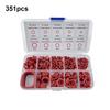 351pcs Silicone O-ring Set With Box, 10 Sizes Oil Heat Resistant For Cars Pipelines Circular Rubber Sealing Ring Gasket Pad