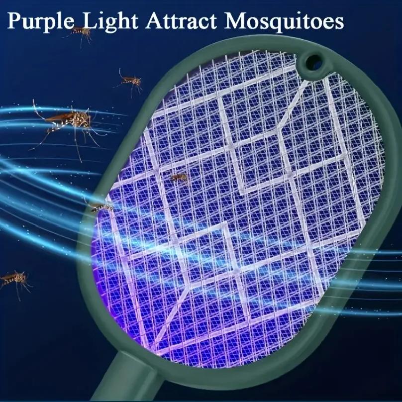 USB Rechargeable Electric Mosquito Swatter Household Mosquito Killer Lamp Two In One Mosquito Repellent Artifact Fly Swatter Pow