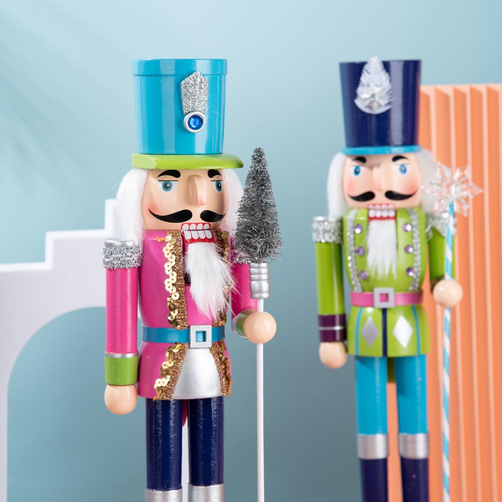 Colorful Candy Style Wooden Nutcracker Ornament