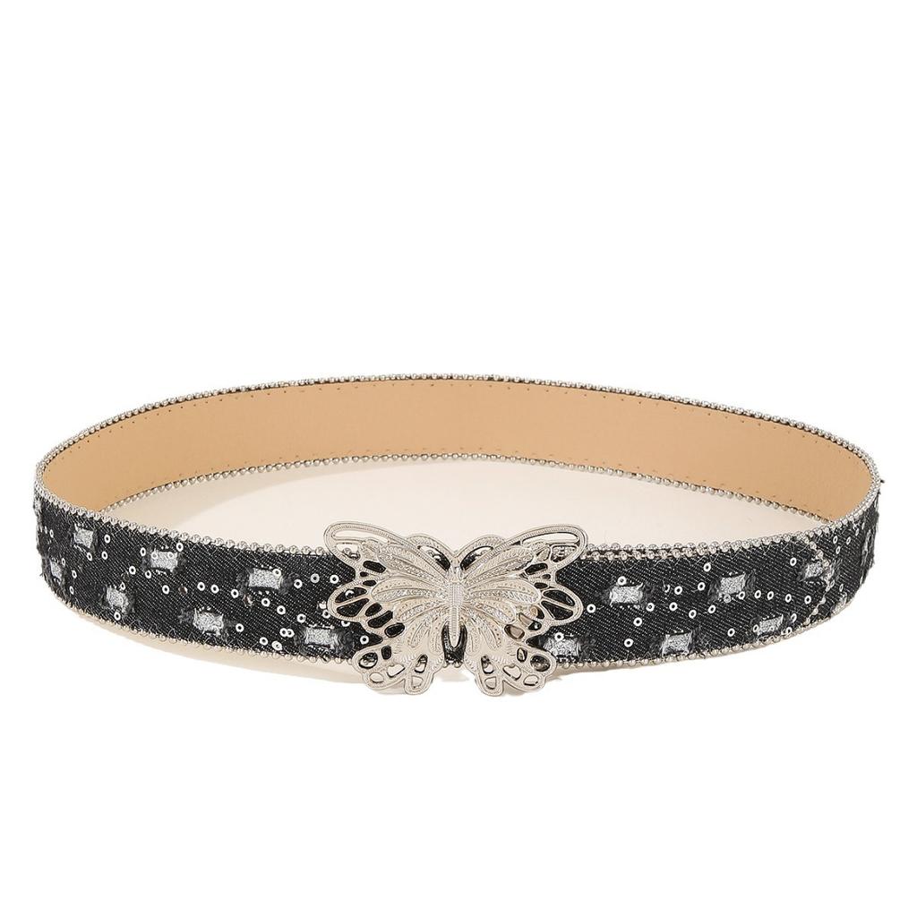 Casual Womens Canvas Belt With Butterfly Clasp Jeans Belt Accessories Clothing