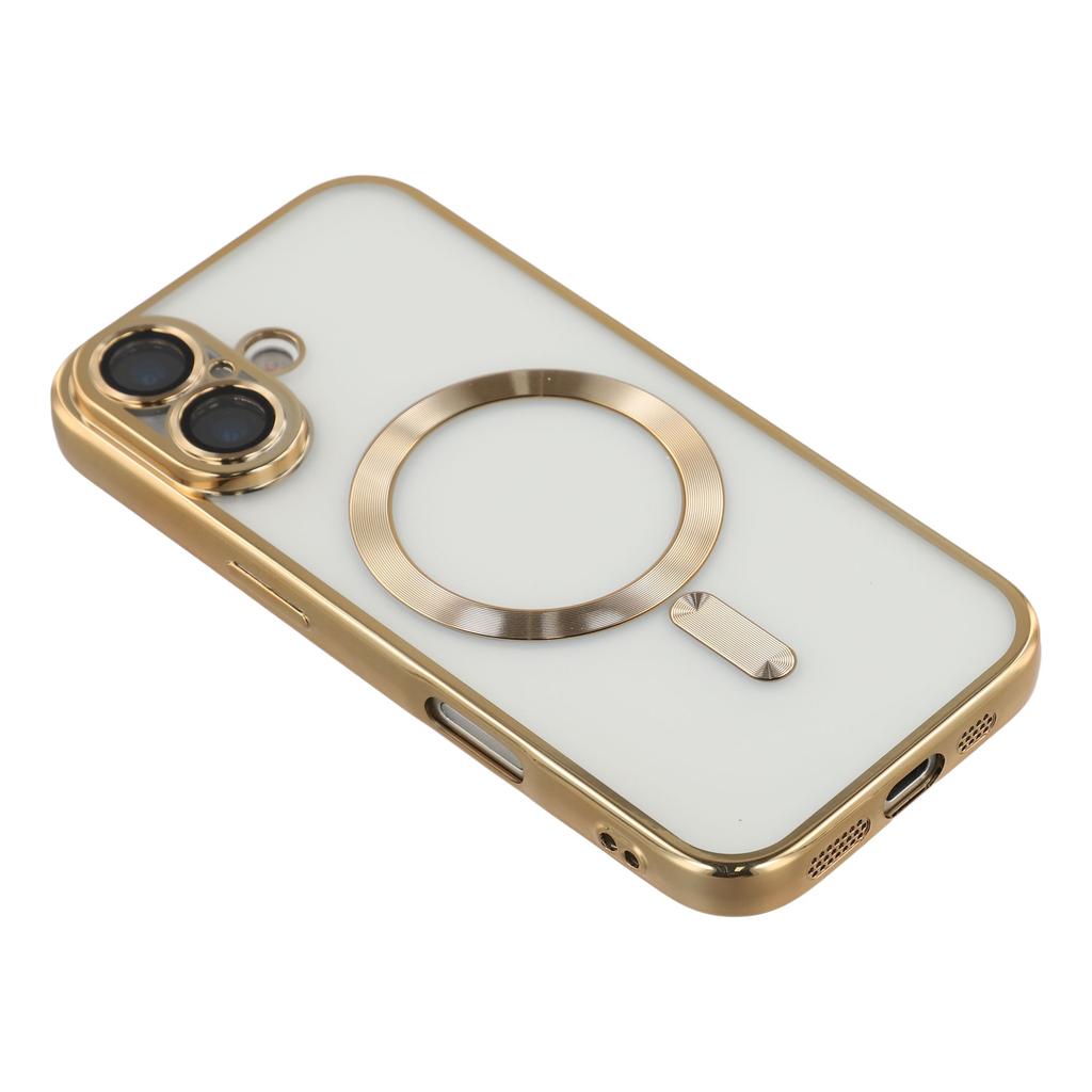 For iPhone 17 Magnetic Case CD Veins Glass Lens Guard TPU Phone Back Cover with Screen Film