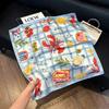 Sen green flower print fresh imitation silk scarf premium versatile square scarf neck protection scarf trendy headscarf scarf women