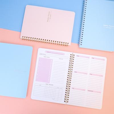 Daily Weekly Planner A5 Notebook Undated  To Do List Habit Tracker 52 Pages with Spiral Binding, Office Agenda, Learning, Reading or Reviwing Schedule