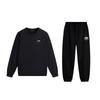 Li Ning Minimalist Letter Round Neck Loose Fit Drop Shoulder Long Sleeve Mid Waist Tied Long Pants Casual Sports Suit Unisex Suit AWDVE53-2+AKLU939-4