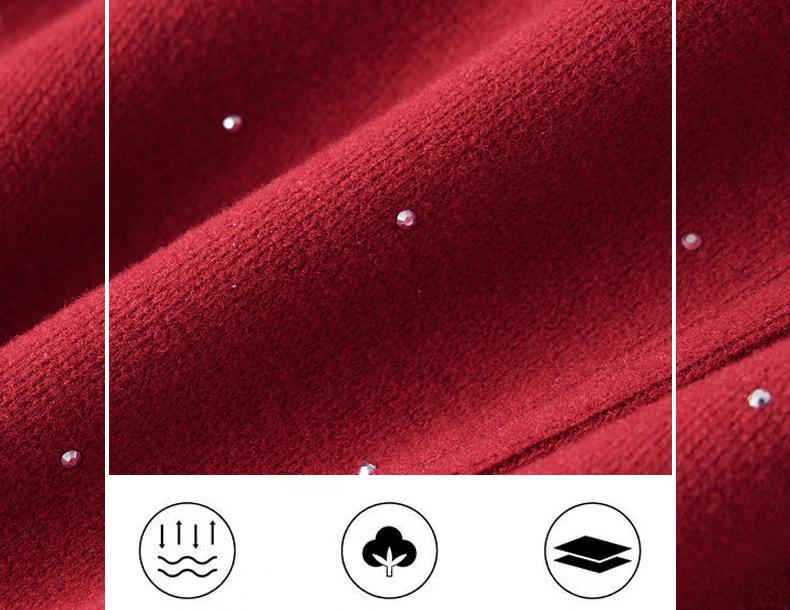 Women's Loose Autumn Winter Straight Leg Red Casual Pants - Slimming Wide-Leg Banana Shaped Sweatpants