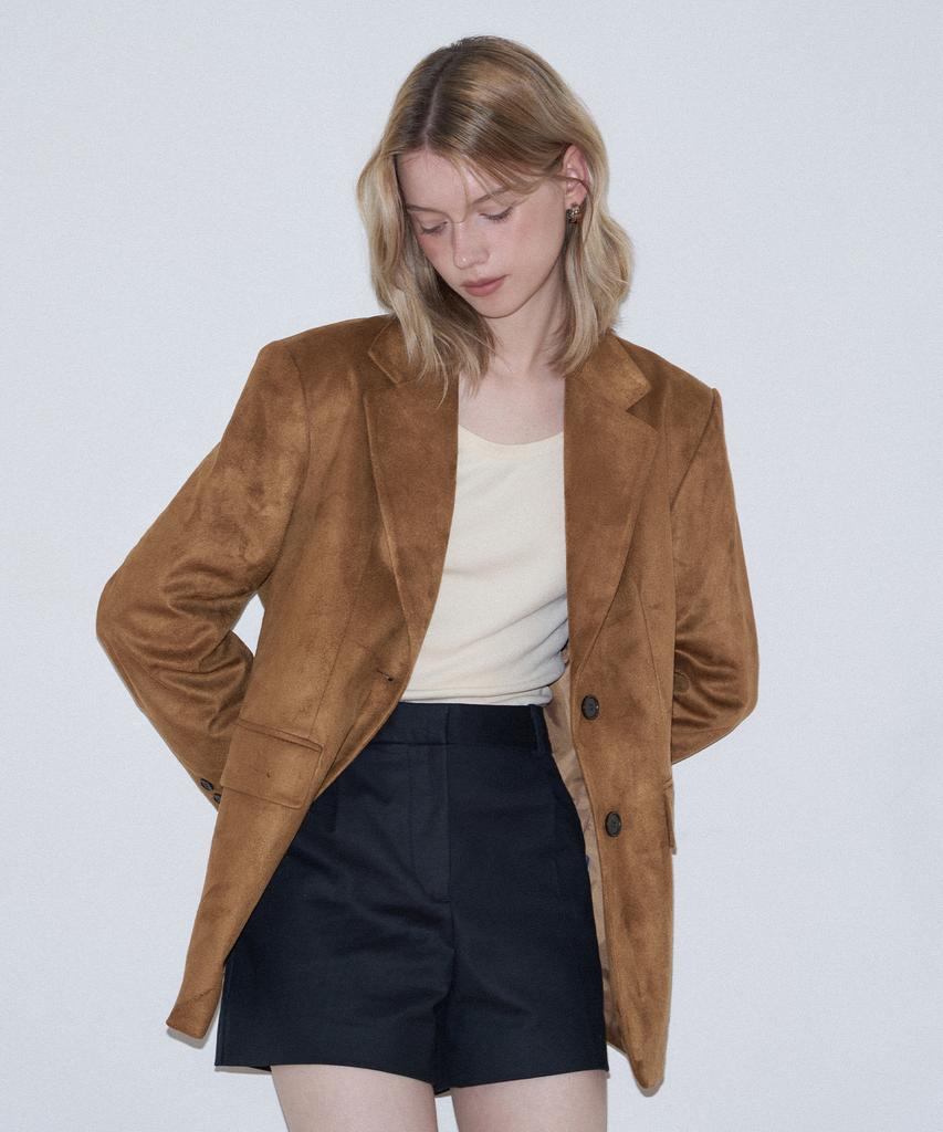Basika Suede Single Jacket_Brown