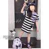 Girls Korean Summer Short Sleeve Cartoon Dress for Big Kids Fashionable and Trendy