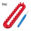 Crochet Hook Set Long Knitting Loom Set, Beginner for DIY Hat Scarf Shawl, Plastic Rectangular Yarn Weaving with Wool Supplies