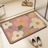 Fresh Flower Bathroom Moisture-wicking Slip-resistant Soft Diatom Mud Mat Washroom Door Quick Drying Mat Washroom Bathroom Mat