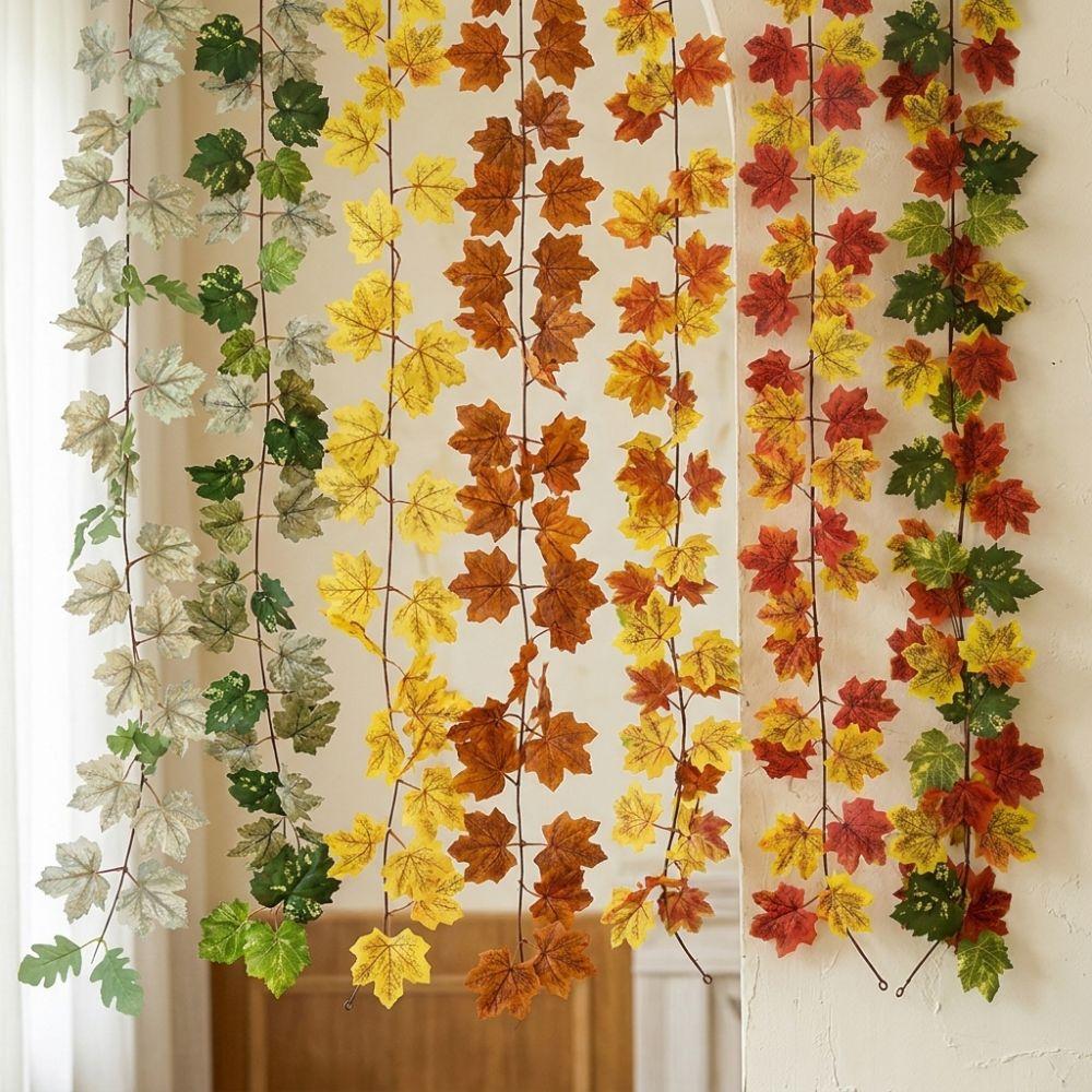 DIY Craft Artificial Maple Leaf Garland Hanging Vine Fall Foliage Garland Indoor Winding Decor