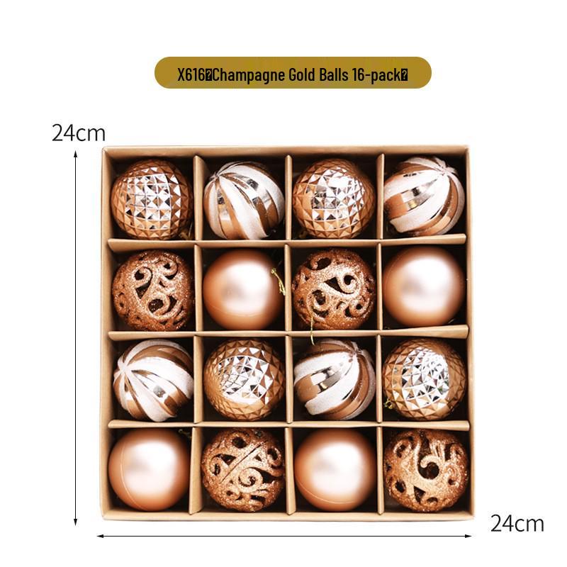 42pcs Electroplated Shiny Christmas Tree Baubles - Creative Hanging Ornaments for Festive Decoration