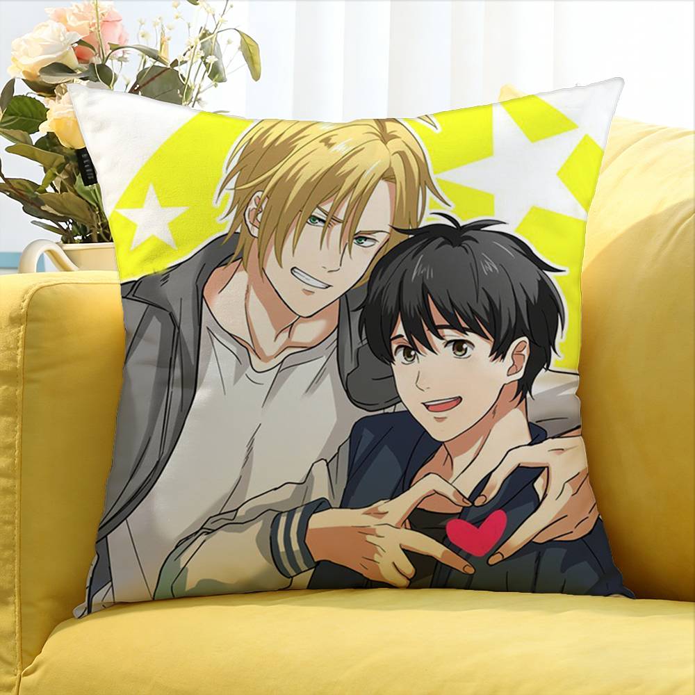 Banana Fish Anime Verschiedene Größen Quadratische Kissenhülle Für Auto Haus Schlafzimmer Dekoration