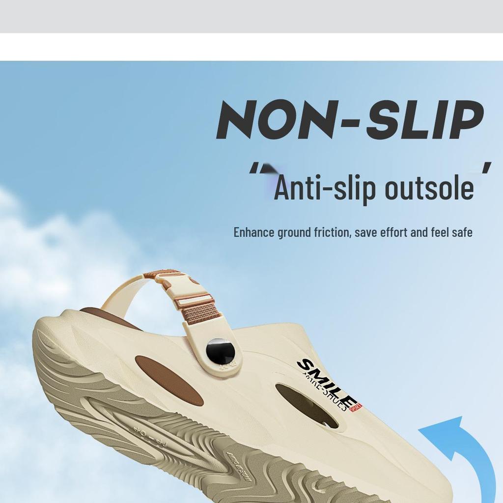 סנדלי קבקבי חוץ לגברים עם סוליה עבה מונעת החלקה - שקטים, ללא ריח, נוחות קיץ לנהיגה והליכה