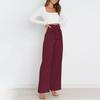 Modische Hose für den Arbeitsplatz, für Damen, lässig, weites Bein, hohe Taille, Hose mit Gürtel, Temperament, Sommer, Pendlerhose