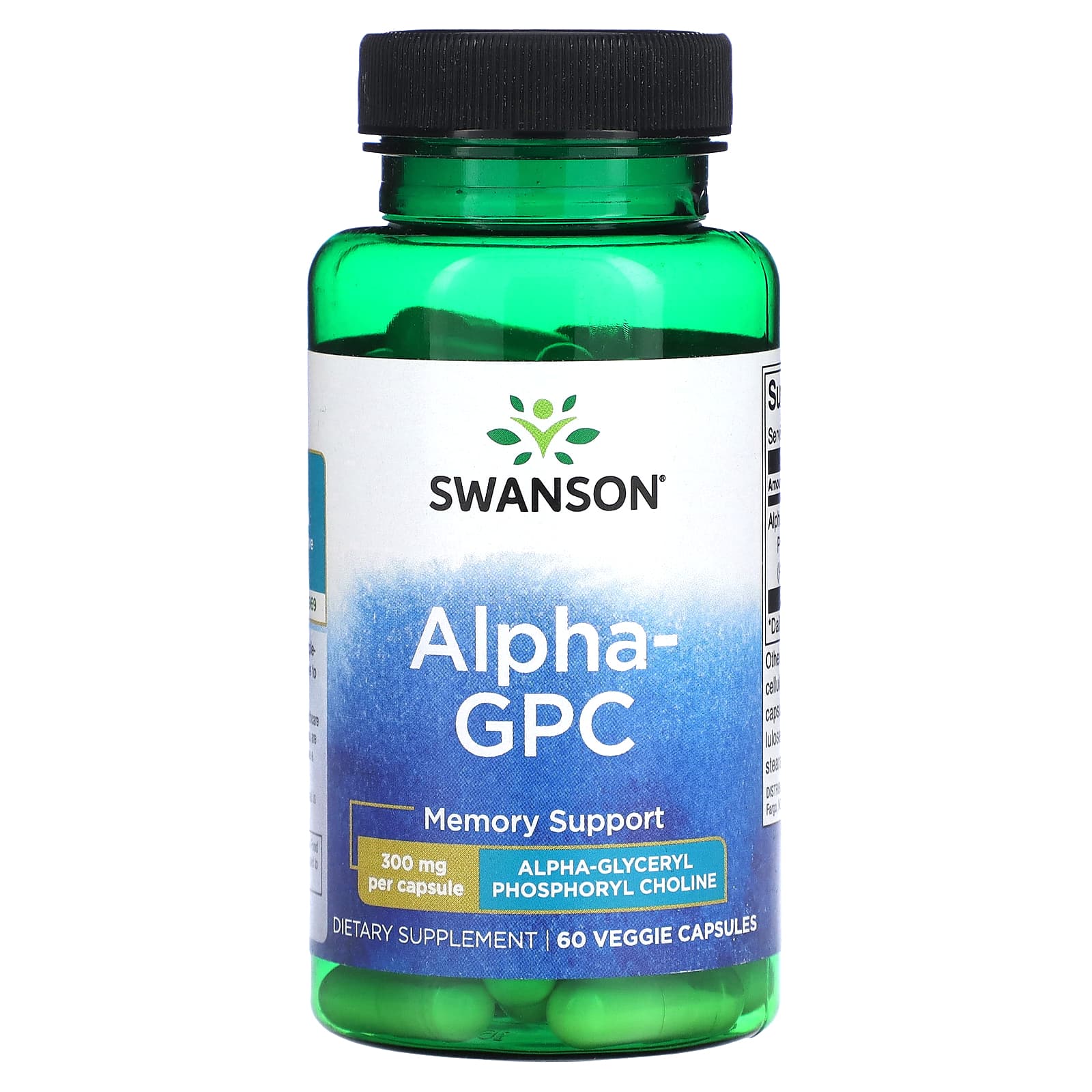 

Swanson, Alpha-GPC, 300 мг, 60 овочевих капсул