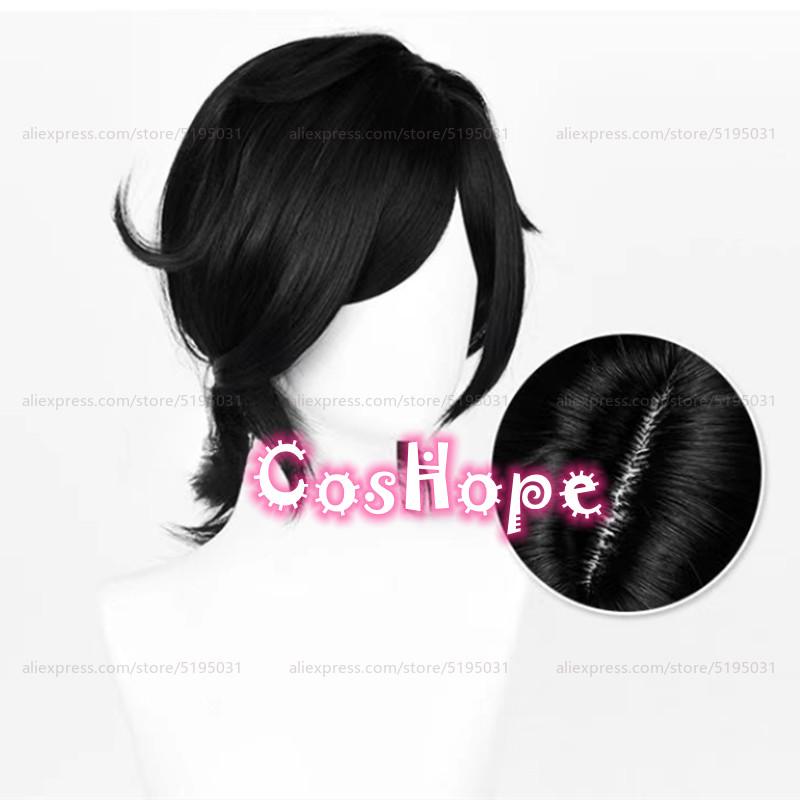Perruque Cosplay Andy et Leyley Cheveux Courts Hommes Femmes Perruque Noire Cosplay Perruques Anime Perruques Synthétiques Résistantes à la Chaleur One Size black