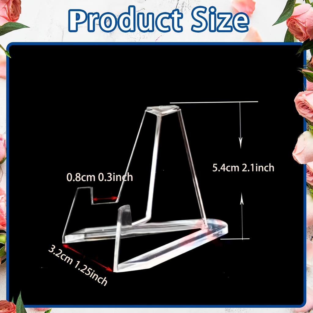 40pcs Clear Acrylic Card Display Stands - Adjustable Easel Holders for Sports Cards, PSA Graded Cards, Baseball Cards