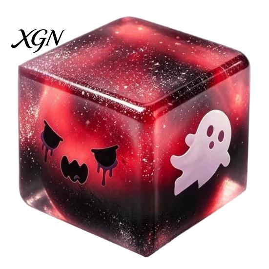 Ice Cube Toy Halloween Ghost Stress Sensory Toy, Anxiety Relief Squeeze Glitter Balls Slow Rising Pinch for Kids Adults