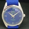 VINTAGE HMT PILOT HANDAUFZUG INDISCHE HERRENUHR BLAUES ZIFFERBLATT a700110-5 R201-a700110