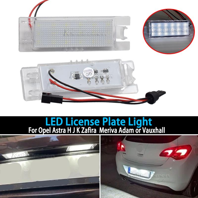 LED License Number Lamps Plate Lights For Opel Astra K J H Corsa D E C Meriva A B Vectra C Zafira B Insignia Adam Vauxhal
