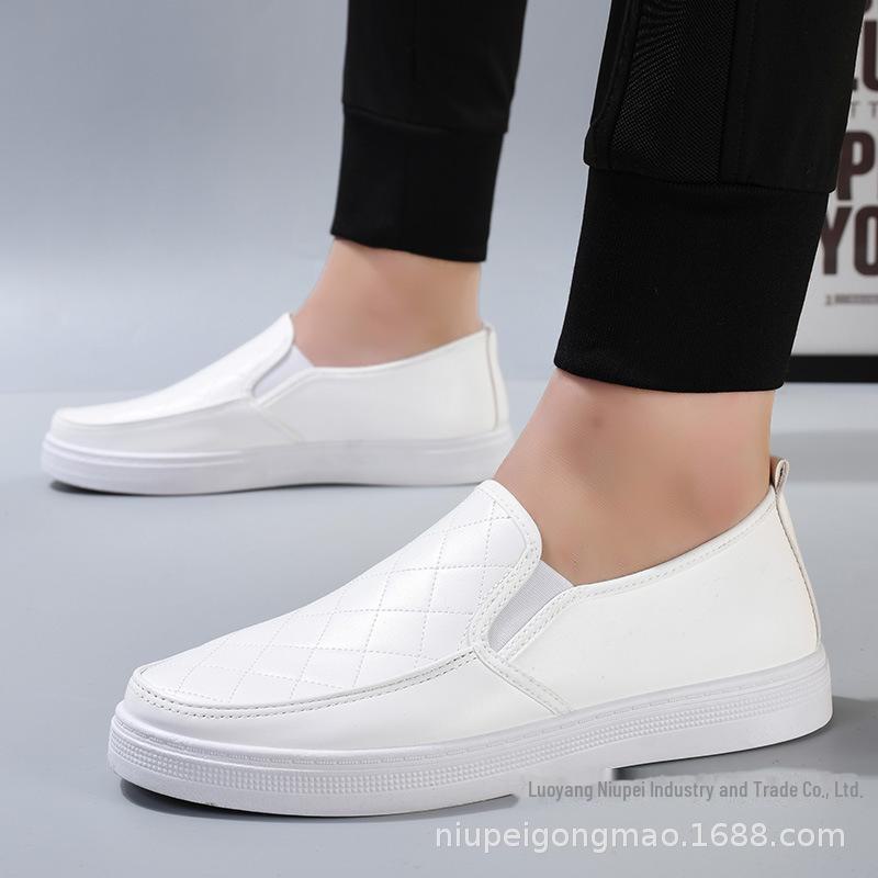 Men's White Non-Slip Nursing Shoes: Comfortable, Lightweight, Breathable Flat Shoes for Medical Work