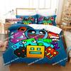 Hip Hop Angry Geometry Dash Bedding Set Single Twin Full Queen King Size Bed Set Game Bedroom Duvetcover Sets Anime Bed