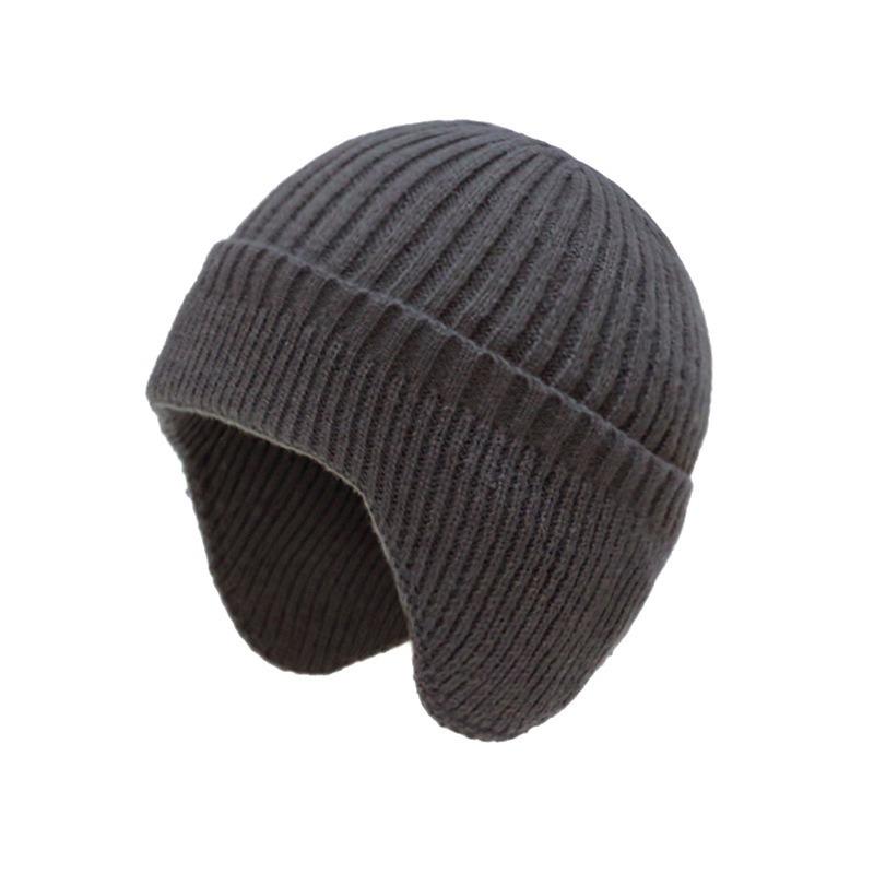 Winter wool hat men's ear protection hat fleece thickened outdoor warm windproof cold knitted hat