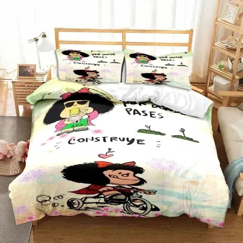 Cartoon Duvet Cover Mafalda 3D NEW Pillowcase Bedding Set Adult Boy Girl Bedroom Decoration Children Single Double Large