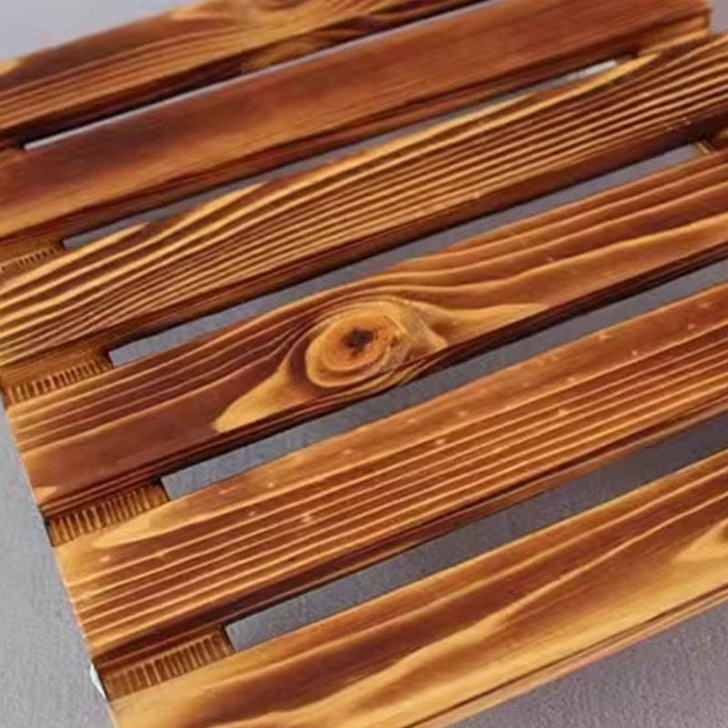 Mehrfach verwendbare Outdoor-Holzpflanzgefäßbasis Schwenkrad-Design Wetterfeste Konstruktion Für mühelose Pflanzenbewegungen