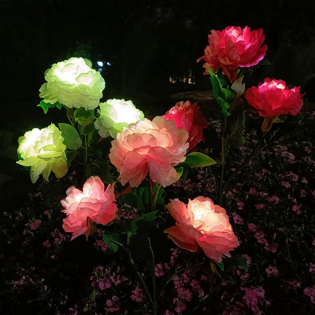 Solar Peony Flower Lamp Gift Choice For Garden Enthusiasts Gentle Illumination Peony Flower Lights