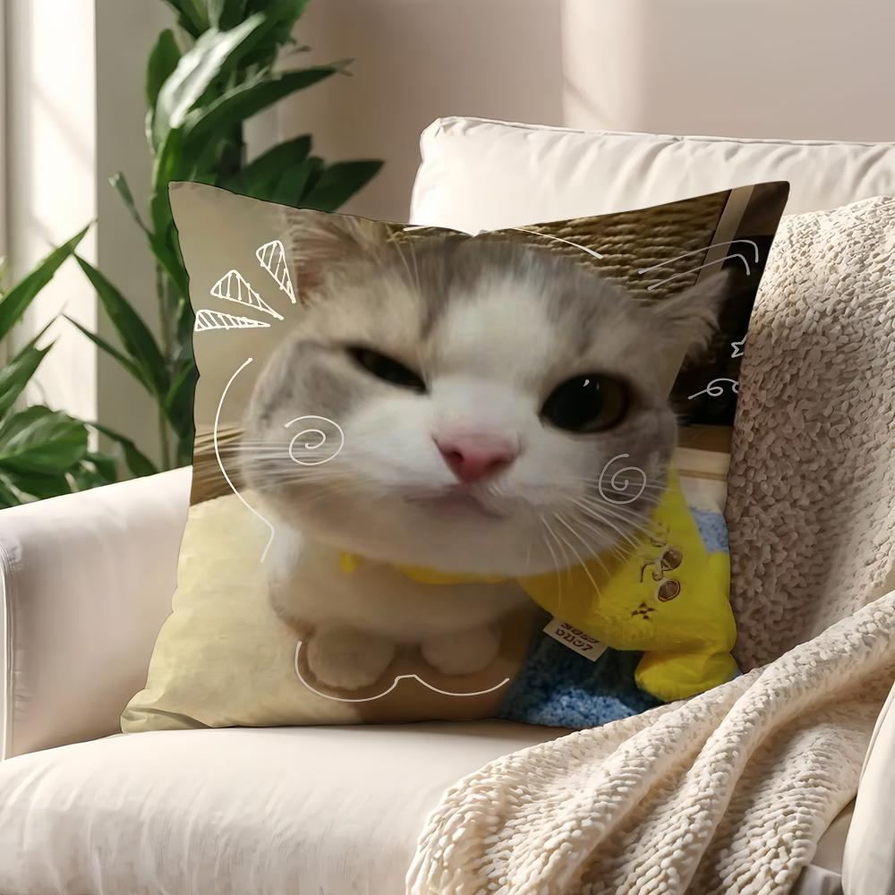 Funny Cat Memes cushion cover For Pillow Printing Sofa Decoration Home Car Room Coffee Shop Office Nordic Simplicity