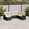 VidaXL Garden Lounge Set with Cushions 7 Pcs, Patio Sofas, Patio Furniture Set, Outdoor Furniture, Black 3252833