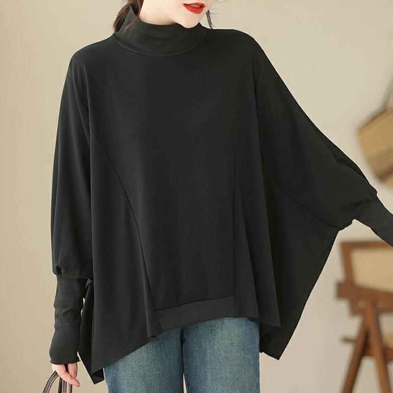 

Женский свитшот Хлопковый Оверсайз Худи Флисовый Утепленный Свободный Полувысокий Воротник Повседневный Пуловер Топ с Длинным Рукавом Свитшот one size