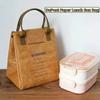 Tragbare Kraftpapier-Mittagessenstasche, große Kapazität, Lebensmittel-Thermos-Handtasche, Camping