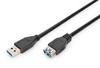 DIGITUS USB 3.1 Gen.1 SuperSpeed 5Gbps Extension Cable Type USB A/USB A M/F Black 3m