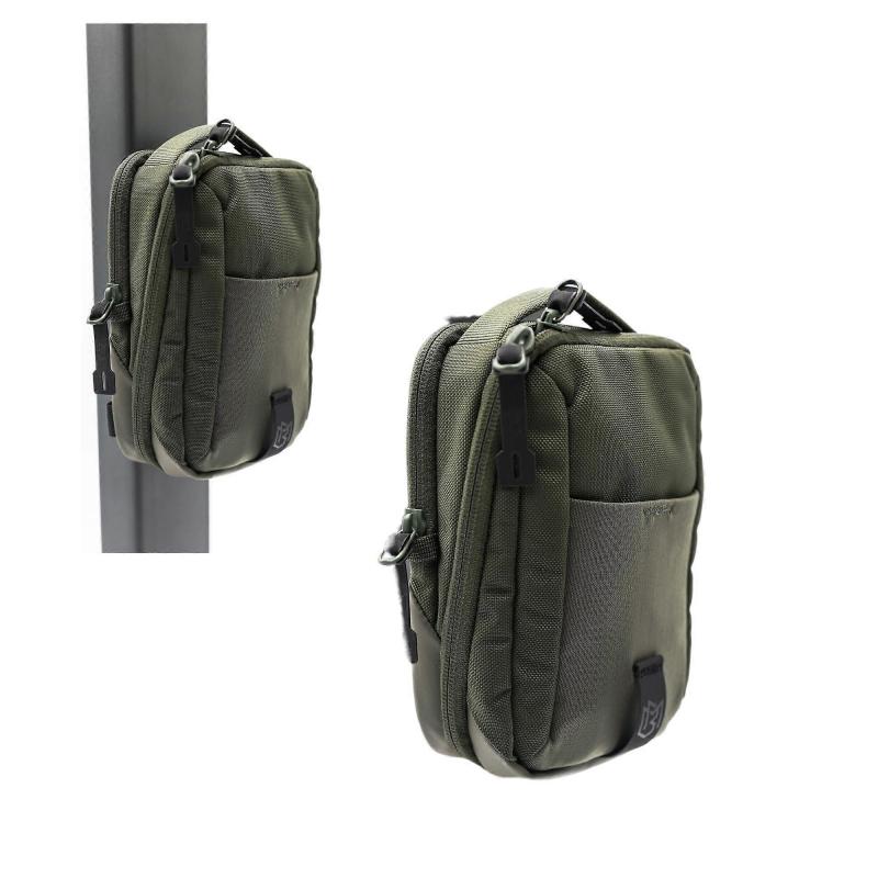 Green Crossbody Chest Bag for Men and Women, Black Magnetic Gym Bag for Travel, Work, Sports, Waterproof Material