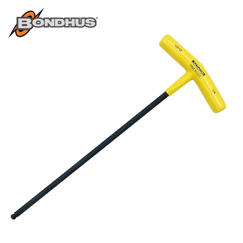 BONDHUS T-Handle Ball End Hex Key Wrench 1/4 inch