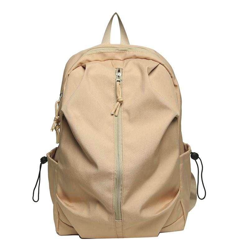 Schoolbag Women's Solid Color Backpack For Middle School Students