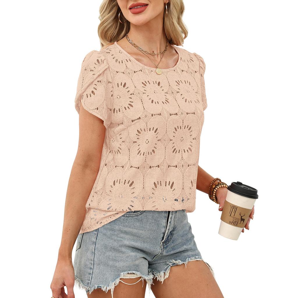 Women's Casual Round Neck T-Shirt Short Sleeve Top