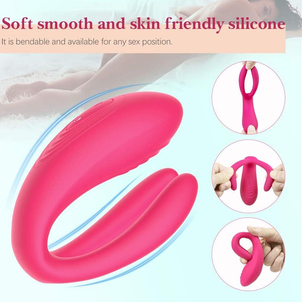 Vibration for Couple Triple Vagina Clitoris Stimulate Sex Toy For Adult G-Spot Dildo U Type Vibrator Wireless Remote Masturbator