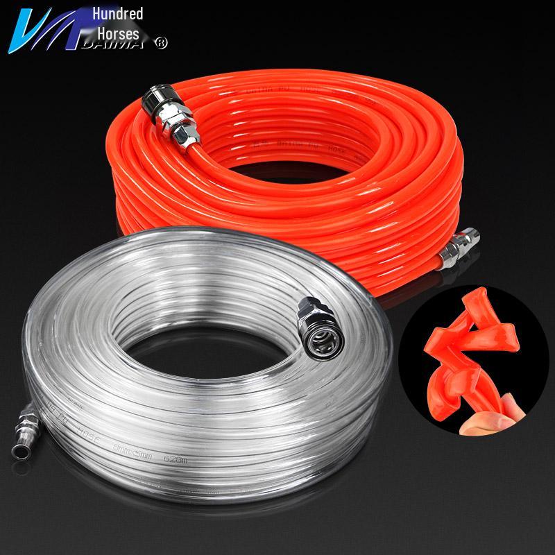 High-Pressure PU Air Hose with Quick Connect - 5*8/10*6.5/12*8, Pneumatic Air Compressor and Pump Compatible